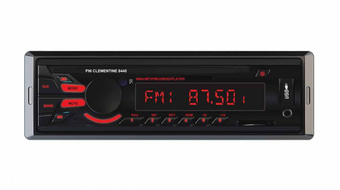 Radio MP3 player auto PNI Clementine 8440, 4x45w, 12V, 1 DIN, cu SD, USB, AUX, RCA PNI-MP3-8440