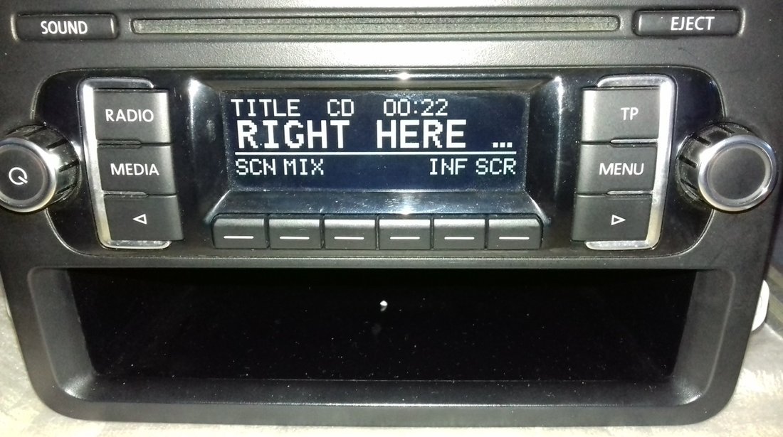 Radio RCD 210 CD-MP3 original VW,T5, Caddy, Tiguan, Touran, Golf VI, Polo, cu cod