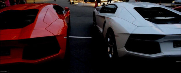 Raiul pe Pamant: Opt Lamborghini Aventador in aceeasi parcare