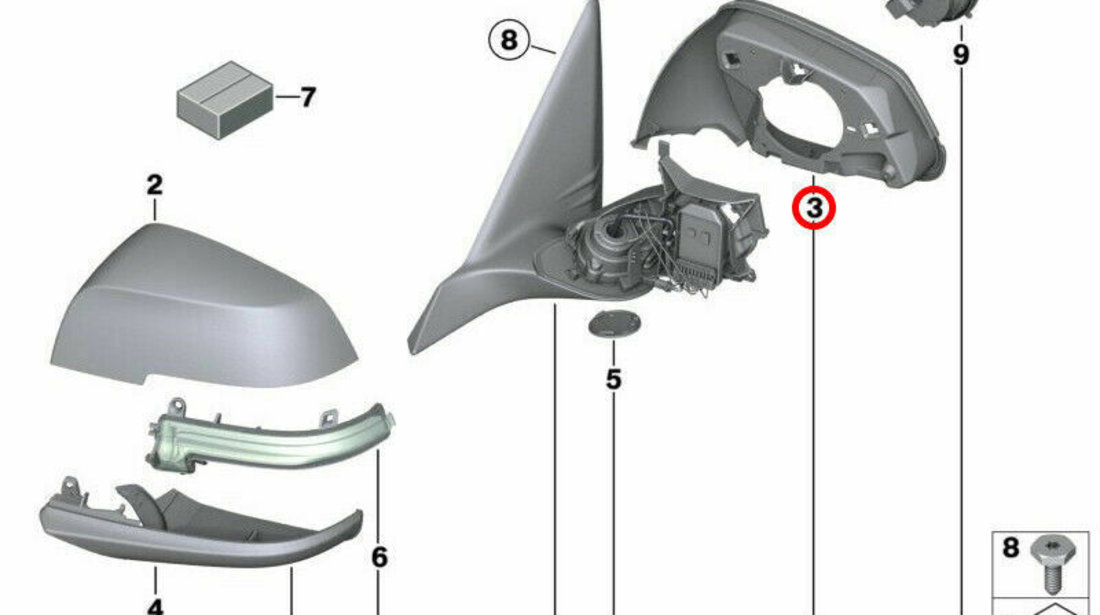 Rama Oglinda Dreapta Oe Bmw Seria 1 F20 2011-2019 51167284124