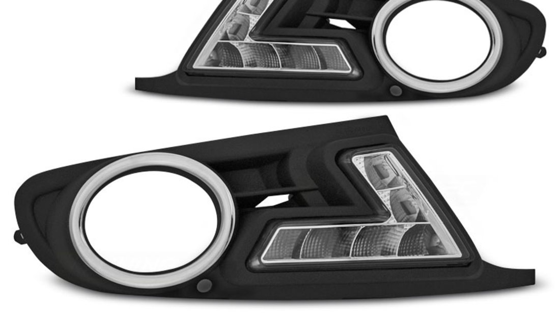 Rama proiector VW Golf 6 cu DRL Negru pe LED