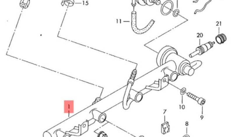 Rampa injectoare 1.8 T euro 3 Volkswagen Passat B5 1996 1997 1998 1999 2000 OEM 06B133681