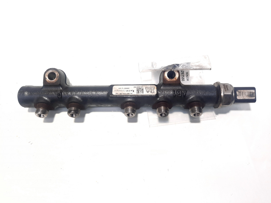 Rampa injectoare cu senzor, cod 9685297580, Ford Focus 3, 1.6 TDCI, T1DB (id:510304)