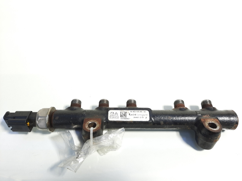 Rampa injectoare cu senzor, cod 9685297580, Ford Focus 3, 1.6 tdci, T1DB (id:432866)