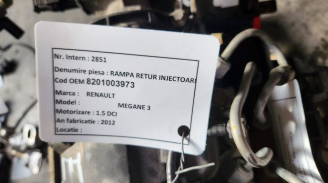 Rampa injectoare Renault Megane 3 1.5 dci K9K 2012 E5 Cod : 8200704217