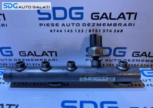 Rampa Presiune Injectoare Stanga cu Senzor Regulator Audi A6 C6 3.0 TDI V6 BMK BNG ASB 2005 - 2011 C...