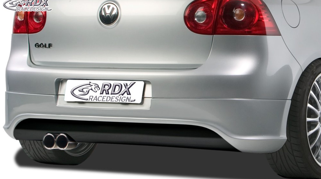 RDX Difuzor Difuzor prelungire bara spate pentru VW Golf 5 "R32 clean" cu teava esapament stanga Fusta bara spate Heck RDHA029-L material ABS