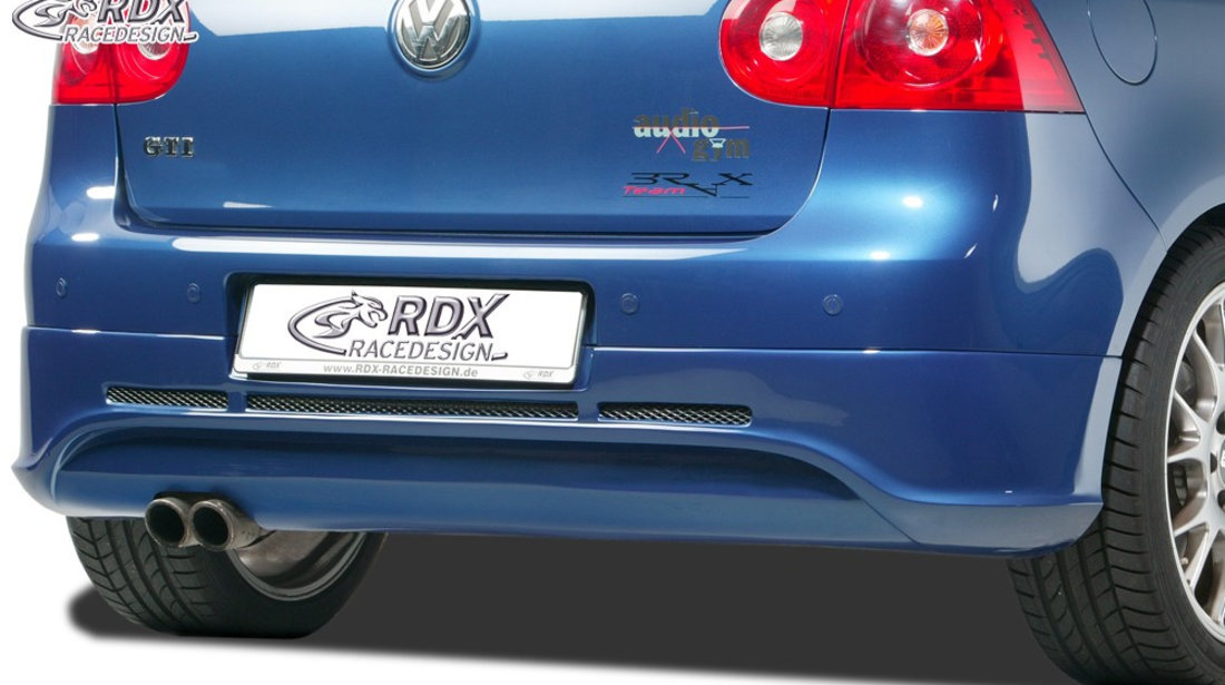 RDX Difuzor Difuzor prelungire bara spate pentru VW Golf 5 "GTI/R-Five" cu teava esapament stanga Fusta bara spate Heck RDHA030-L material ABS