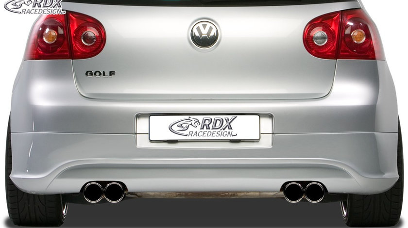 RDX Difuzor Difuzor prelungire bara spate pentru VW Golf 5 "R32 clean" cu teava esapament stanga & dreapta Fusta bara spate Heck RDHA029-D material ABS