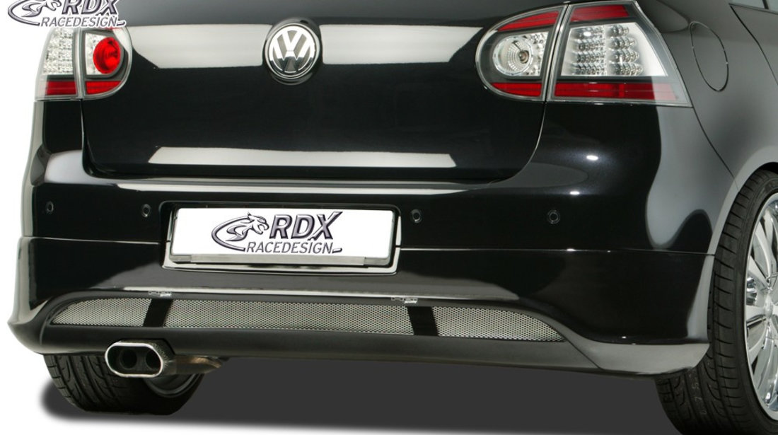 RDX Difuzor Difuzor prelungire bara spate pentru VW Golf 5 "V2" cu teava esapament stanga Fusta bara spate Heck RDHA031-L material ABS