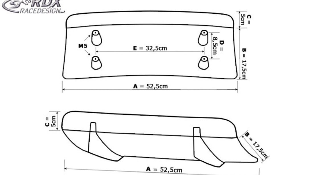 RDX difuzor spate U-Diff pentru MERCEDES B-Klasse T 245 Diffusor pe spate Ansatz RDHAD1-012 material Plastic