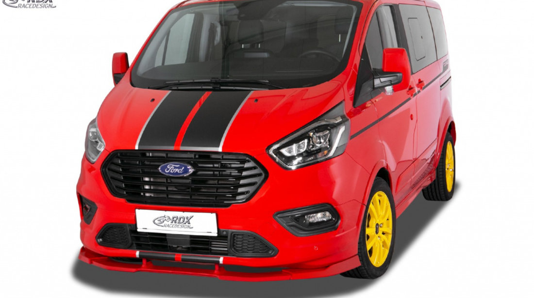 RDX Prelungire Spoiler Bara fata VARIO-X pentru FORD Transit Custom / Tourneo Custom ST-Line 2018+ lip bara fata Spoilerlippe RDFAVX30892 material Plastic