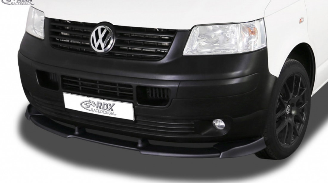 RDX Prelungire Spoiler Bara fata VARIO-X pentru VW T5 -2009 ( pentru werkseitig unlackierte Stostange wie Transporter, ) lip bara fata Spoilerlippe RDFAVX30592 material Plastic