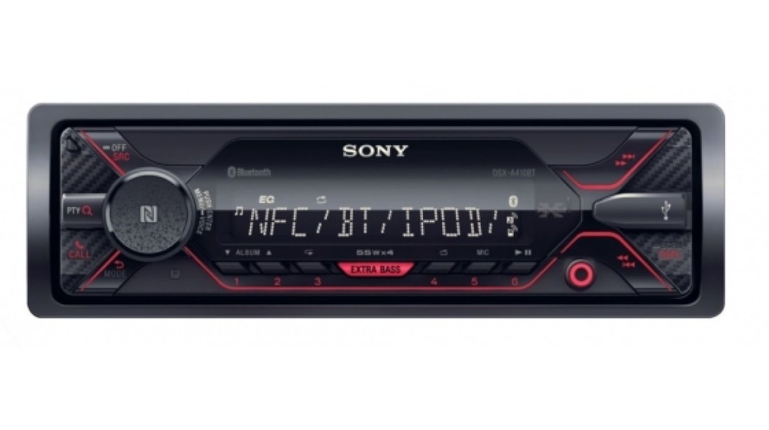 Receptor media digital fara CD-1DIN, Sony DSXA410BT