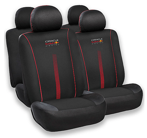 Red Bull Racing Set Huse Scaun Auto Fata / Spate Negru / Rosu 55674