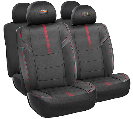 Red Bull Racing Set Huse Scaun Auto Fata / Spate Negru / Rosu 55675