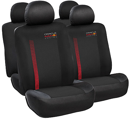 Red Bull Racing Set Huse Scaun Auto Fata / Spate Negru / Rosu 55672