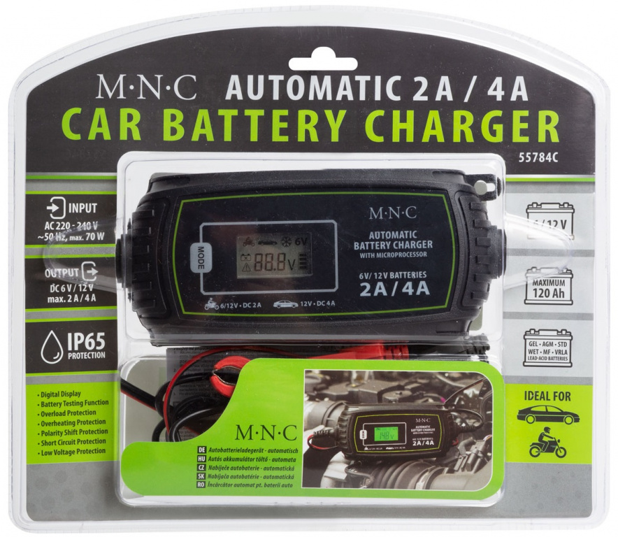 Redresor Automat Pentru Baterii Auto 230V - 6V / 12V 2A / 4A Mnc 55784C