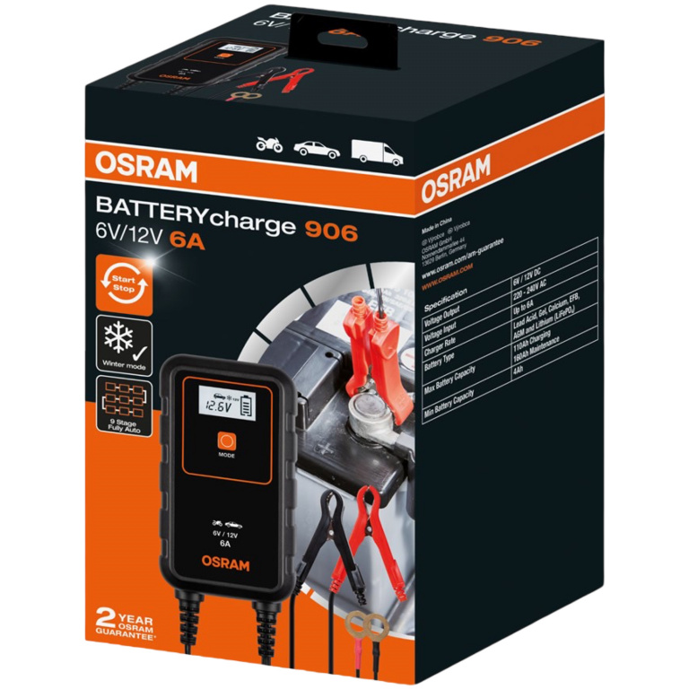 Redresor Baterie Osram BATTERYcharge 906 6V 12V 6A OEBCS906