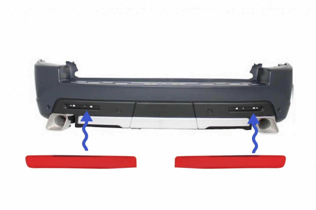 Reflectorizanti Bara Spate Catadioptru compatibil cu Range Rover Sport L320 Facelift (2010-2013) Land Rover Discovery 3 &amp; 4 RBRRRL320