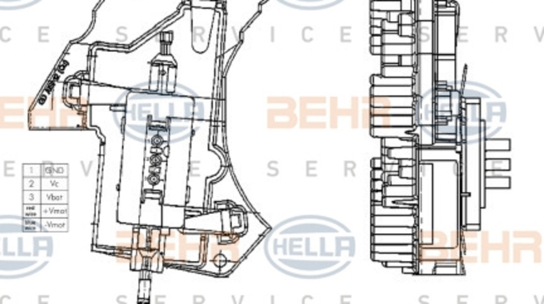 Reglaj, suflanta de interior (5HL351321011 HELLA) CHRYSLER,MERCEDES-BENZ