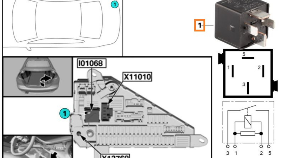 Releu Negru Oe Bmw Seria 3 E46 1998-2005 61366901469