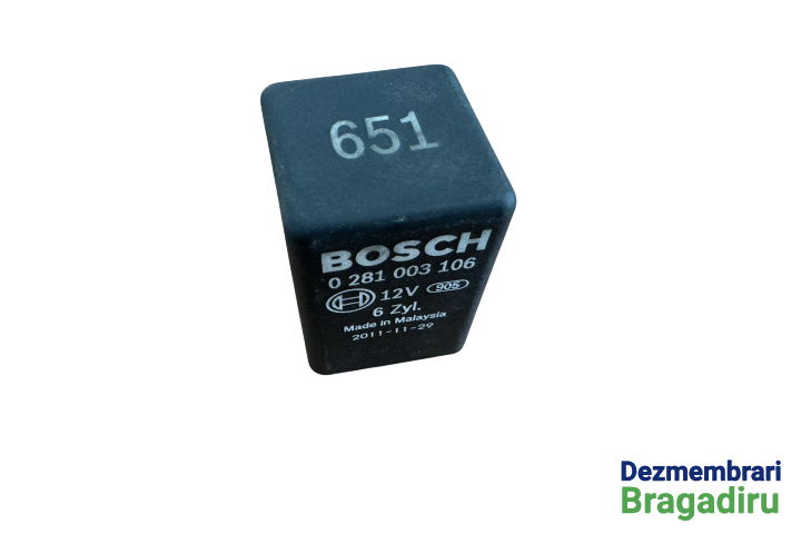 Releu Releu 651 Cod: 4L0907282A, 0281003106 4L0907282A, 0281003106 Volkswagen VW Touareg generatia 2 7P [2010 - 2014] Crossover 3.0 TDI Tiptronic 4Motion (245 hp) Cod motor: CRC Cod cutie: NAC Cod culoare: LG7W
