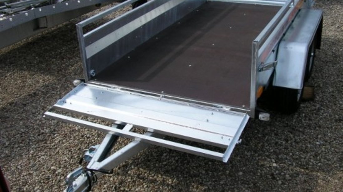 Remorca auto 750 kg Boro Majster punte tandem, dimensiune 245x125 cm