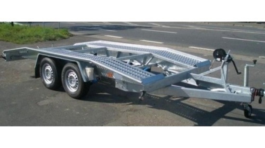 Remorca platforma auto transport vehicule Boro Adam 2700Kg, dimensiune utila de 5000 x 2000 mm