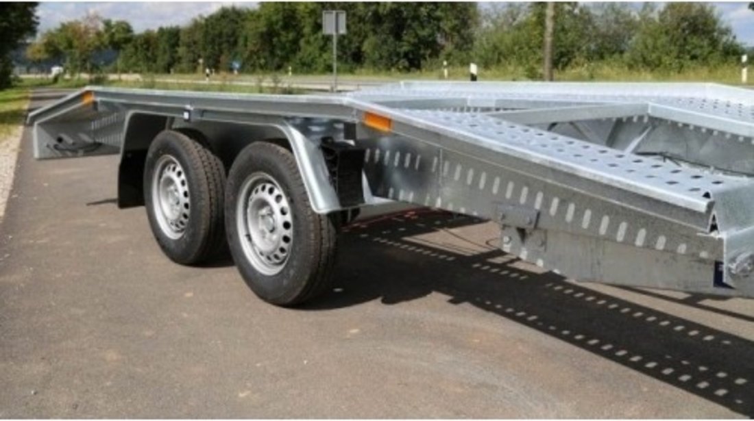 Remorca platforma auto transport vehicule Boro Adam 2700Kg, dimensiune utila de 5000 x 2000 mm