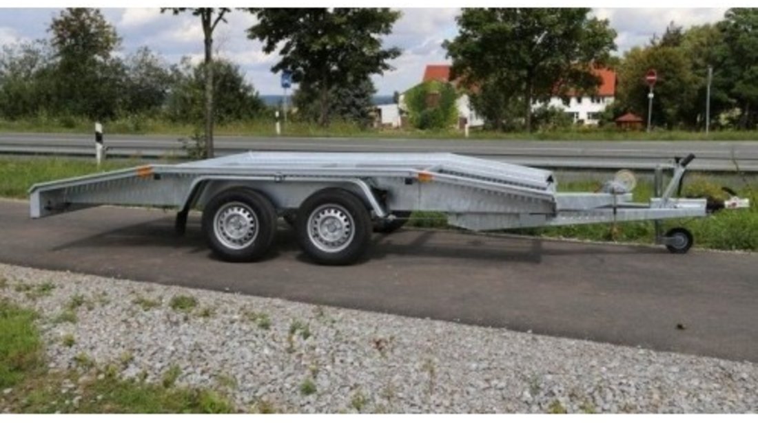 Remorca platforma auto transport vehicule Boro Adam 2700Kg, dimensiune utila de 5000 x 2000 mm