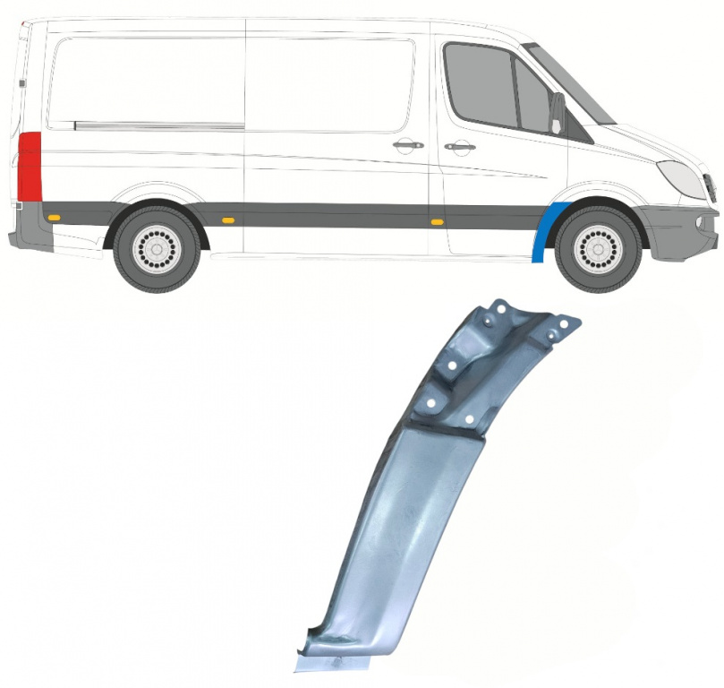 Reparatie Aripa Fata Dreapta Am Mercedes-Benz Sprinter 2 2006→ 2E0821102