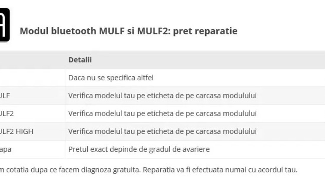 Reparatie bluetooth BMW MULF | 1 an garantie | Diagnoza gratuita