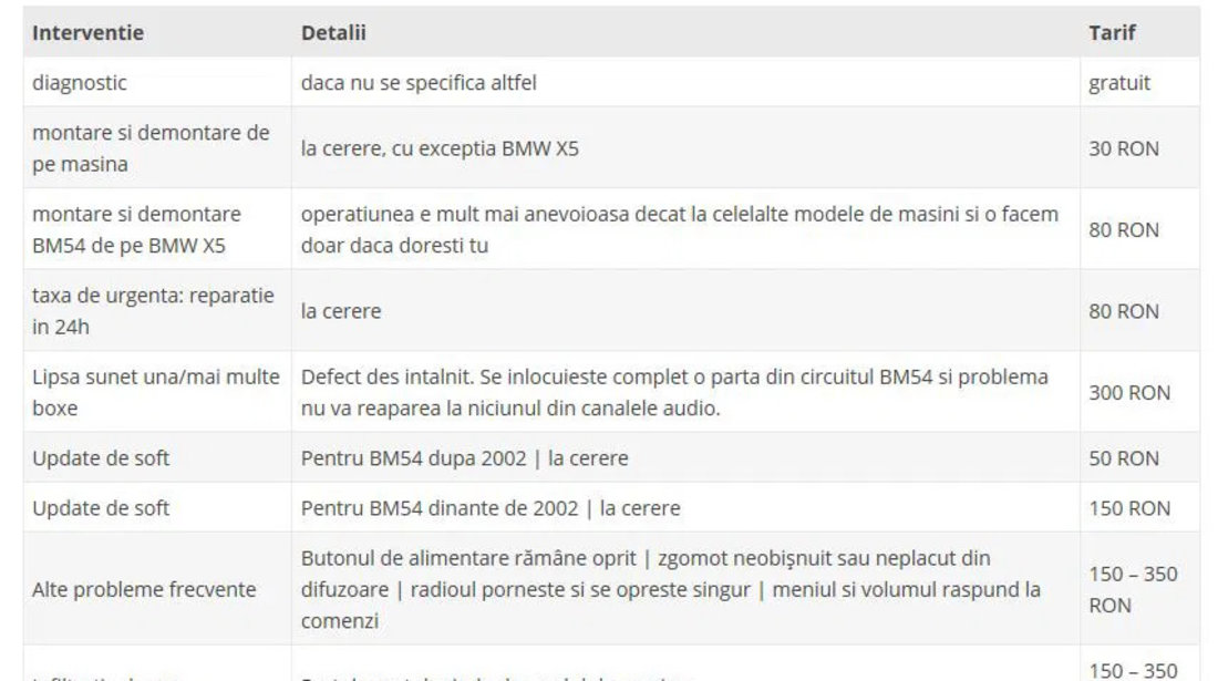 Reparatii modul radio BM54 BMW pentru E46, E38, E39, E53, E83, E85