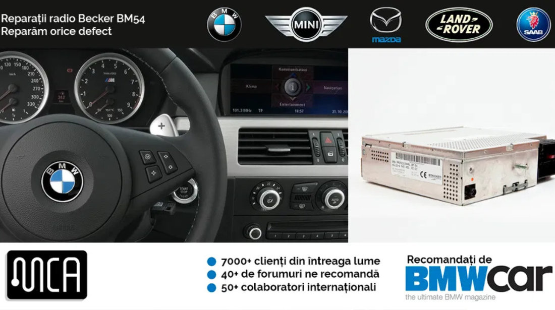 Reparatii modul radio BM54 BMW pentru E46, E38, E39, E53, E83, E85
