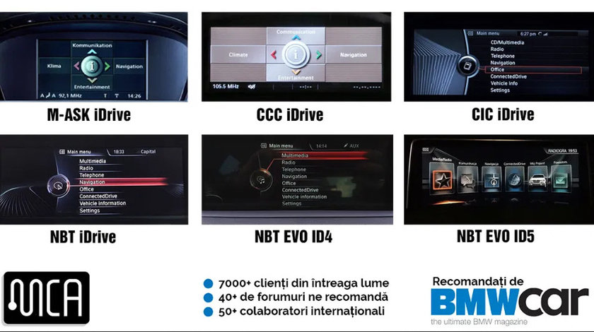 Reparatii navigatii iDrive BMW: M-ASK, CCC, CIC, NBT, NBT EVO