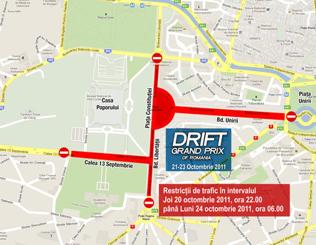 Restrictii de circulatie in centru, cu ocazia Drift Grand Prix of Romania Restrictii de circulatie in centru, cu ocazia Drift Grand Prix of Romania