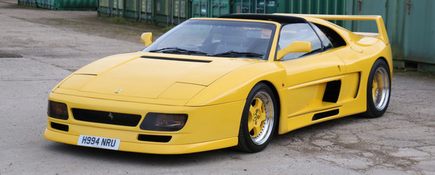Retraieste excesul anilor '90 la volanul acestui Ferrari cu kit widebody si motor V8 twin-turbo