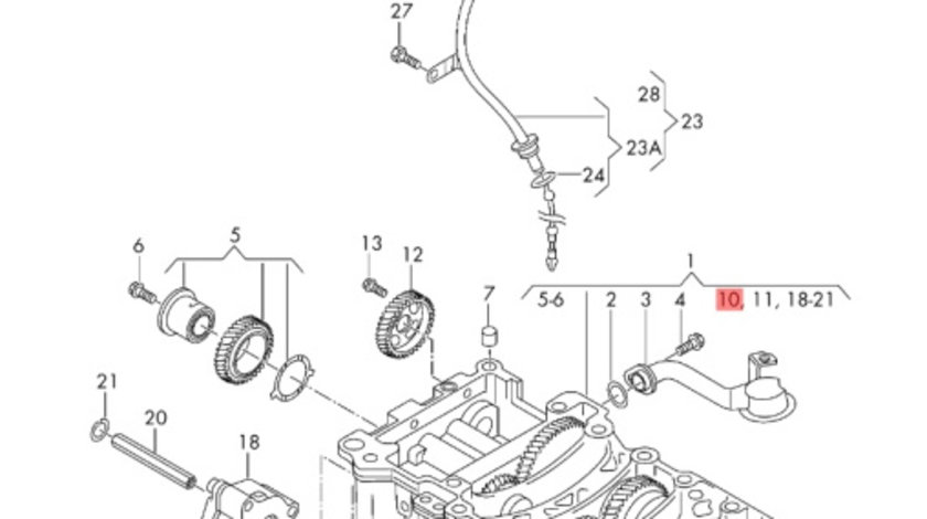 Retur pompa de ulei 2.0 TDI euro 4 Volkswagen Passat 3C 2007 2008 OEM 03G103526