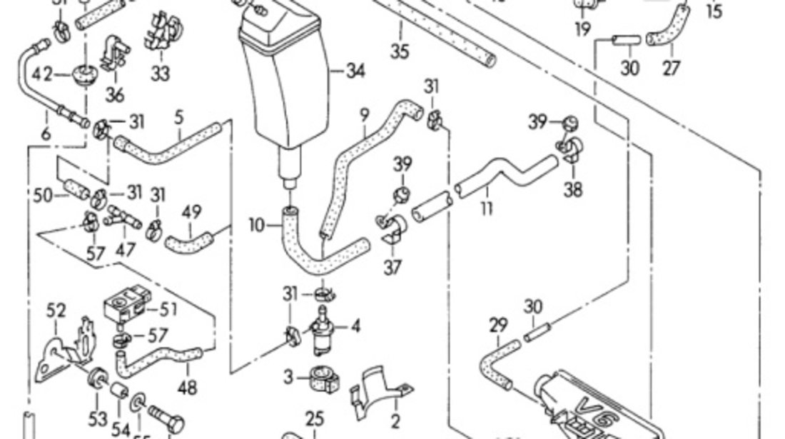 Rezervor vacuum VOLKSWAGEN BORA (1J2) [ 1998 - 2013 ] TDI (AGR, ALH) 66KW|90HP VAG OEM 054129808