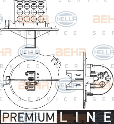 Rezistor, ventilator habitaclu (9ML351303271 HELLA) Citroen