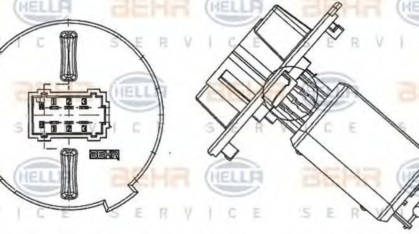 Rezistor, ventilator habitaclu CITROEN DS3 (2009 - 2015) HELLA 9ML 351 321-551 piesa NOUA