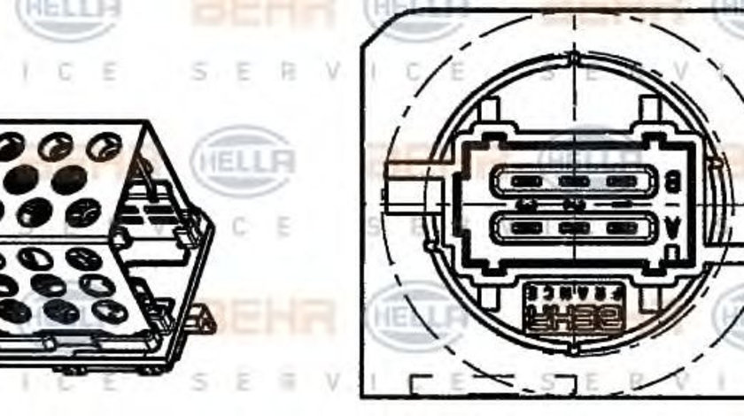 Rezistor, ventilator habitaclu PEUGEOT 206 SW (2E/K) (2002 - 2016) HELLA 9ML 351 332-261 piesa NOUA