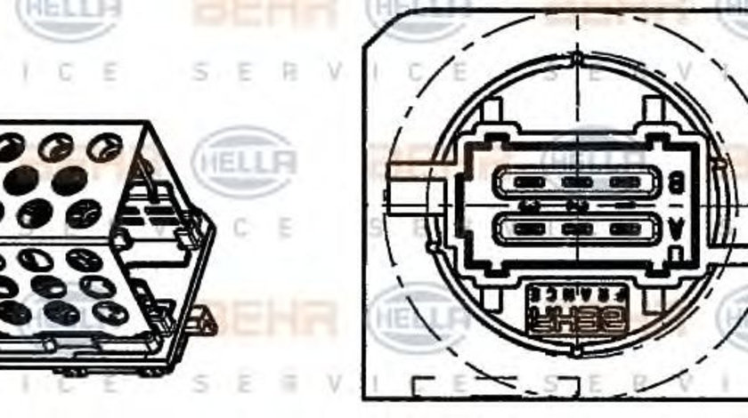 Rezistor, ventilator habitaclu PEUGEOT 206 Hatchback (2A/C) (1998 - 2016) HELLA 9ML 351 332-261 piesa NOUA