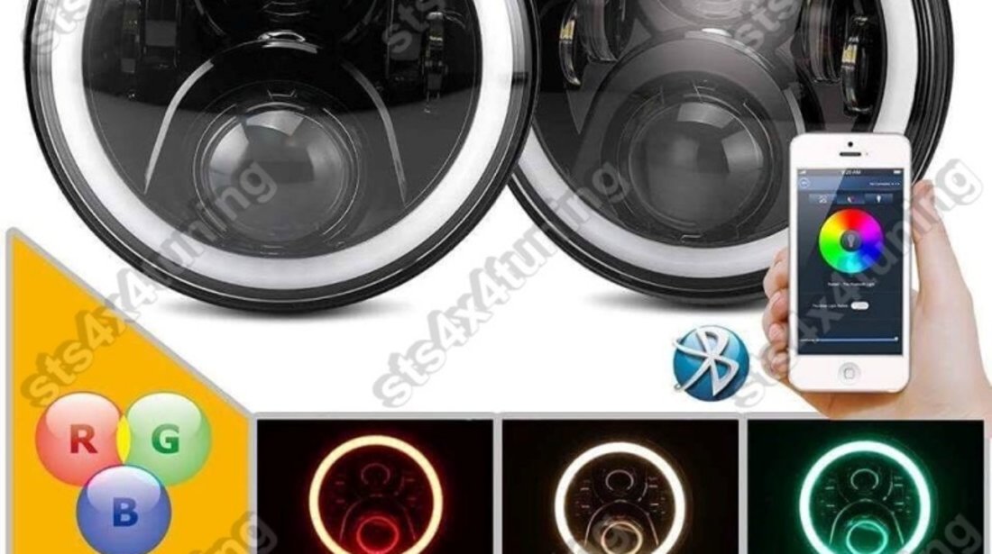 RGB FARURI LED CU ANGEL EYE JEEP WRANGLER JK 2007-2018 [V2]