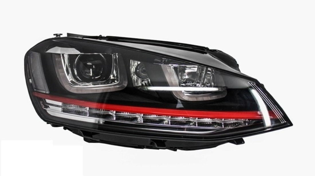 RHD Faruri 3D LED compatibil cu VW Golf 7 VII (2012-2017) R20 GTI Design Semnal Dinamic LED HLVWG7GTILEDFWRHD