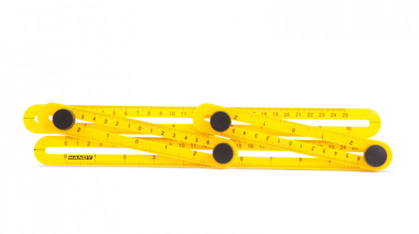 Riglă de plastic cuadrilaterală, cu copiator de unghi , 31 x 18 cm 11004