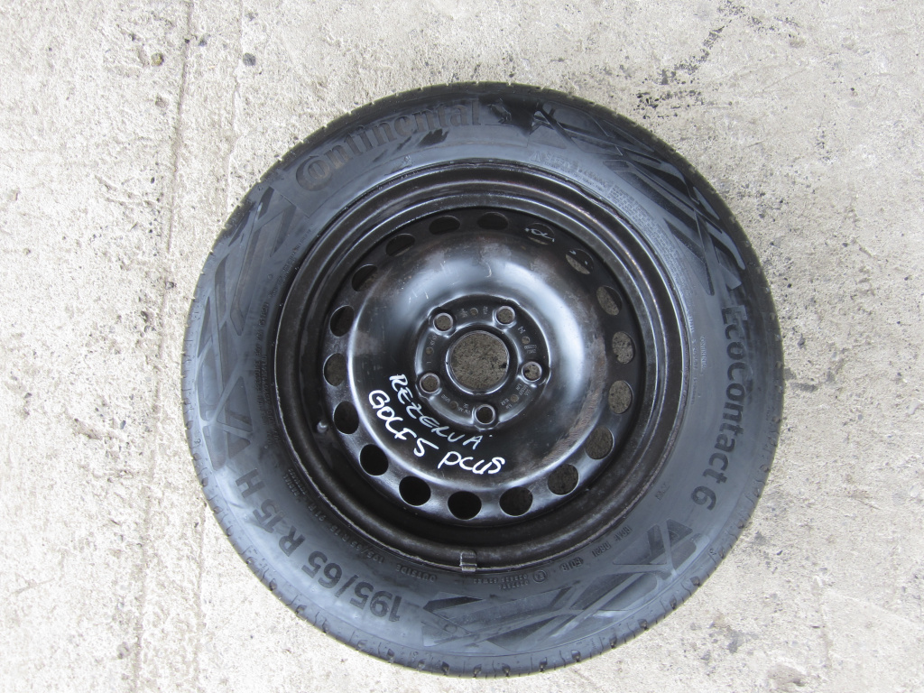 ROATA DE REZERVA R15 CU ANVELOPA CONTINENTAL 195/65R15 VW GOLF 5 PLUS FAB. 2006 - 2009 ⭐⭐⭐⭐⭐