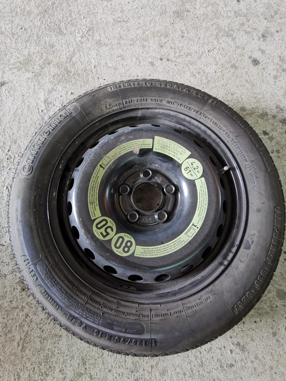 Roata de rezerva slim Audi A4 A6 A5 125 70 R19 5x112
