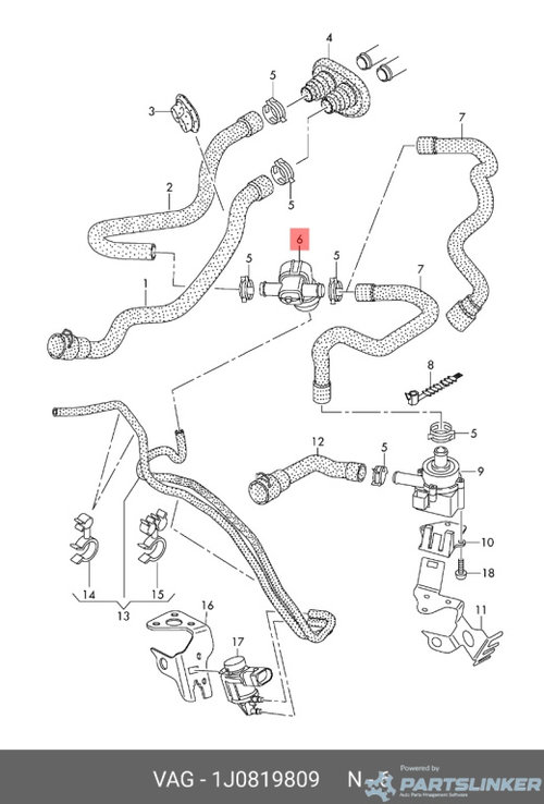 Robinet caldura actionat vacuumatic Audi A4 B8 (8K) Avant 2011 2.0 TDI OEM 1J0819809
